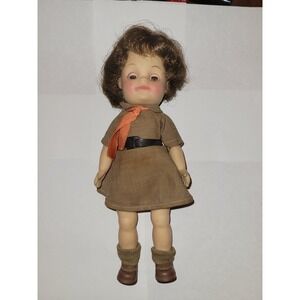 8" Vintage Effanbee Fluffy Brownie Girl Scouts 1965 All Original Brunette #S